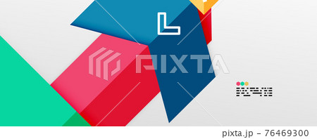Shiny color triangles and geometric shapes vector abstract background 76469300