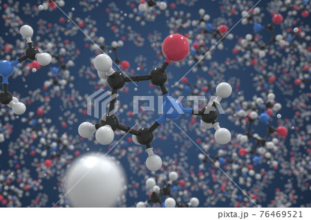 N-methylpyrrolidone molecule made with balls, scientific molecular model. Chemical 3d rendering N-methylpyrrolidone molecule made with balls, scientific molecular model. Chemical 3d rendering 76469521