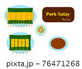 Satay Pork and Peanut Sauce vector 76471268