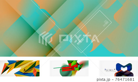 Vector abstract background set. Trendy modern geometric shapes 76471681