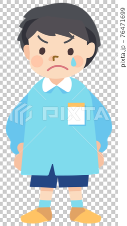 A boy in a kindergarten who is crying 76471699