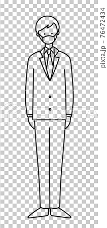 Illustration material Businessman suit Male simple Illustration material Businessman suit Male simple 76472434