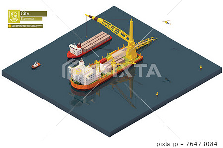 Vector isometric pipe laying vessel, pipe lay ship 76473084