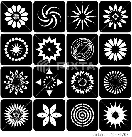 Design elements set Abstract black and white icons. 76476708