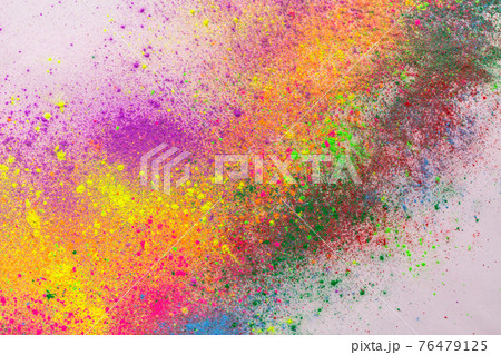 top view of the colors on the floor of the various colors that are stacked in layers. 76479125