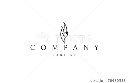 Vector logo on which an abstract image of a candle flame with a tree sprig inside. Vector logo on which an abstract image of a candle flame with a tree sprig inside. 76480553