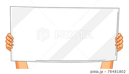 Illustration of hands with banner. Picket sign or protest placard on demonstration or protest. Illustration of hands with banner. Picket sign or protest placard on demonstration or protest. 76481802