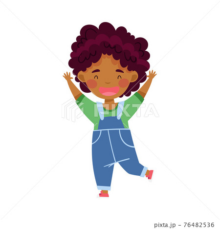 Smiling African American Girl Character のイラスト素材