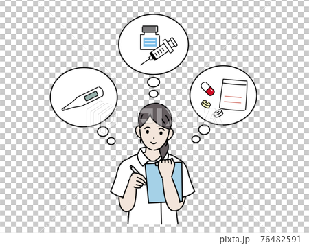 書寫病歷、護士、獸醫、女性病歷、插圖素材 76482591