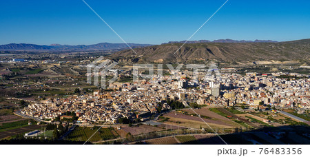 Cieza with its church, Parroquia La Asuncion in the Murcia region in Spain 76483356