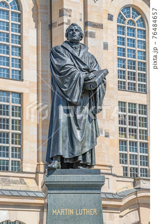 Monument of Martin Luther at Neumarkt square in downtown of Dresden, a theologist, composer, priest, who has started Reformation in Catholic Church, Germany, details, closeup.. Monument of Martin Luther at Neumarkt square in downtown of Dresden, a theologist, composer, priest, who has started Reformation in Catholic Church, Germany, details, closeup.. 76484657