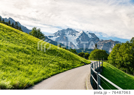 Alpine view in Wengen, Switzerland 76487063