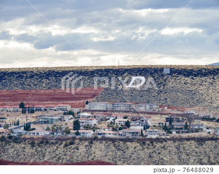 Aerial view of the cityscape of St George 76488029