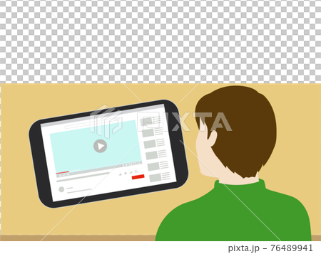 Men watching videos on tablets 76489941