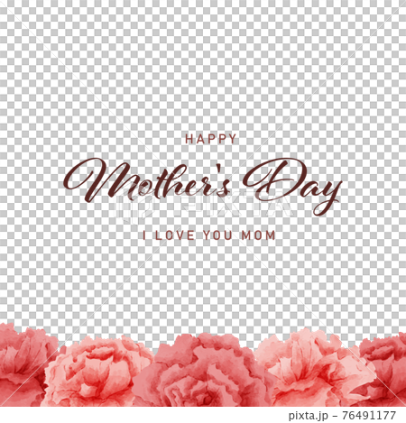 Mother's Day watercolor carnation frame square Mother's Day watercolor carnation frame square 76491177