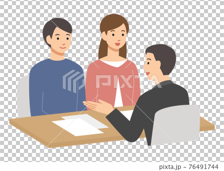 Couple and male person in charge to consult Couple and male person in charge to consult 76491744