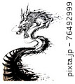 墨で描いた龍のイラスト 76492999