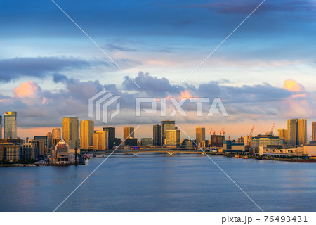 Harumi district Tokyo, Japan, travel background 76493431