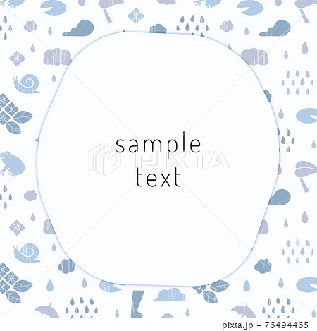 梅雨モチーフのフレーム素材(スクエア) 梅雨モチーフのフレーム素材(スクエア) 76494465