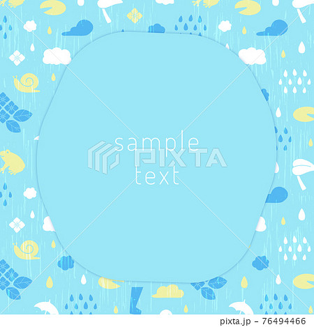 梅雨モチーフのフレーム素材(スクエア) 梅雨モチーフのフレーム素材(スクエア) 76494466