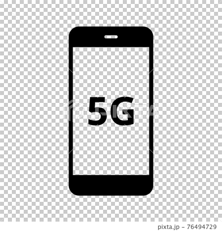5G 互聯網智能手機圖標（剪影） 76494729