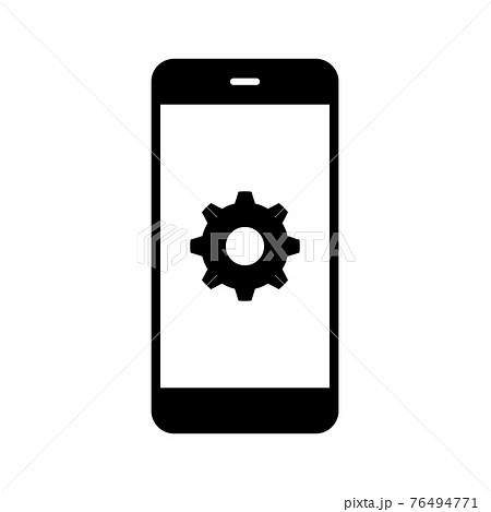 設定 システム 歯車 スマートフォン アイコン シルエット のイラスト素材
