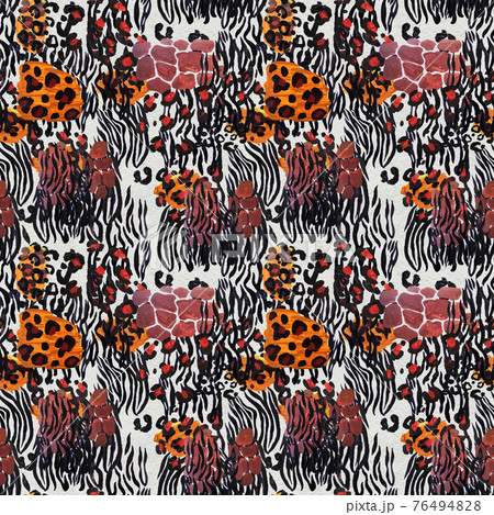 Animal mix print seamless pattern. Abstract background 76494828