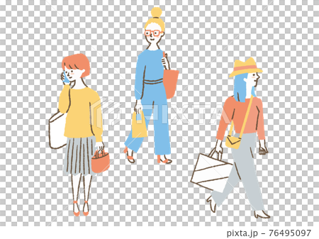 買い物に出かけた女性たち02 買い物に出かけた女性たち02 76495097