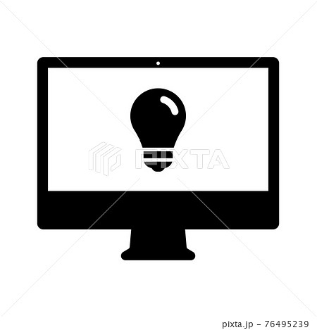 電球 電気 アイデア 企画 パソコン アイコン シルエット のイラスト素材