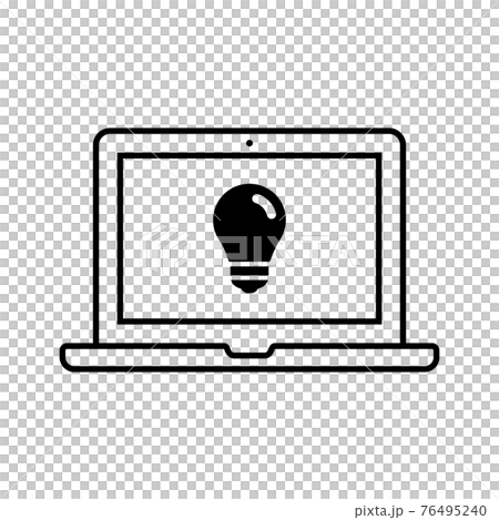 Light bulb electricity idea planning PC icon (line version) 76495240