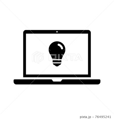 電球 電気 アイデア 企画 パソコン アイコン シルエット のイラスト素材