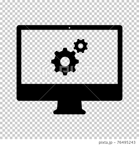 Setting system Gear PC icon (silhouette) 76495243