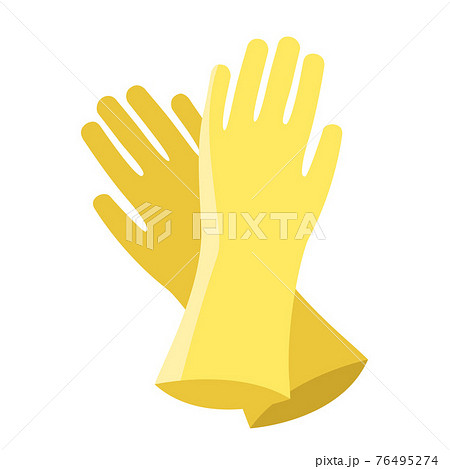 Cartoon vector illustration object yellow gloves - Stock Illustration  [76495274] - PIXTA