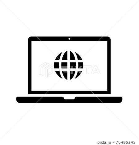 地球 国際 インターネット パソコン アイコン シルエット のイラスト素材