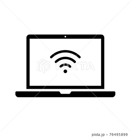 Wifi インターネット ネットワーク 無線 パソコン アイコン シルエット のイラスト素材