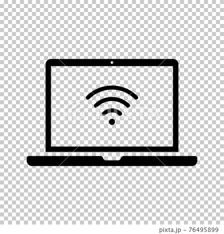 Wifi インターネット ネットワーク 無線 パソコン アイコン シルエット のイラスト素材