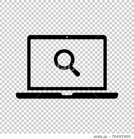 検索 発見 虫眼鏡 パソコン アイコン シルエット のイラスト素材