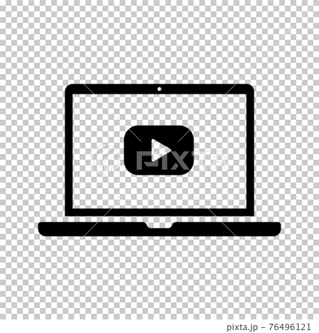 動画 ライブ配信 再生 パソコン アイコン シルエット のイラスト素材 動画 ライブ配信 再生 パソコン アイコン シルエット のイラスト素材