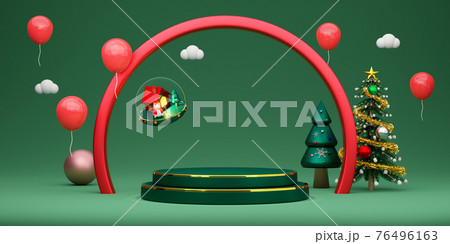 Podium empty and snowman with Christmas tree and snow globe in green composition for website or poster or Happiness cards,Christmas banner and festive New Year, realistic 3d illustration or 3d render Podium empty and snowman with Christmas tree and snow globe in green composition for website or poster or Happiness cards,Christmas banner and festive New Year, realistic 3d illustration or 3d render 76496163