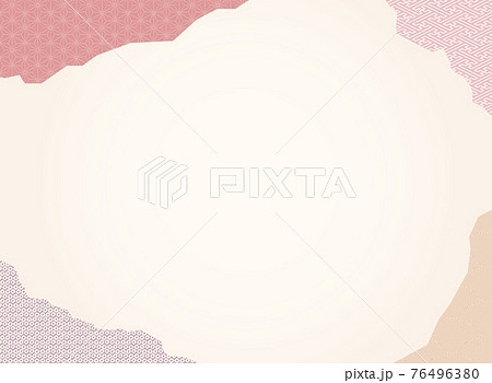 千代紙を破った和風フレーム背景 千代紙を破った和風フレーム背景 76496380