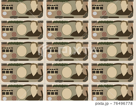 日本円一万円紙幣イラスト背景 日本円一万円紙幣イラスト背景 76496778