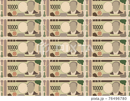 日本円一万円紙幣イラスト背景 日本円一万円紙幣イラスト背景 76496780