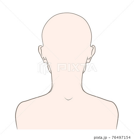 【髪の毛なし】男性の背後・背面・後頭部側のイラスト 76497154