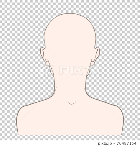 【髪の毛なし】男性の背後・背面・後頭部側のイラスト 76497154