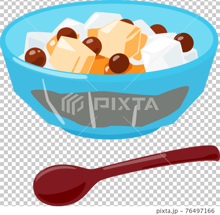 ガラス鉢に盛ったみつ豆 ガラス鉢に盛ったみつ豆 76497166