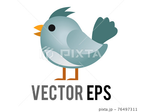 Vector blue generic bird, bluebird or cardinal icon with eye and grey month in side view Vector blue generic bird, bluebird or cardinal icon with eye and grey month in side view 76497311