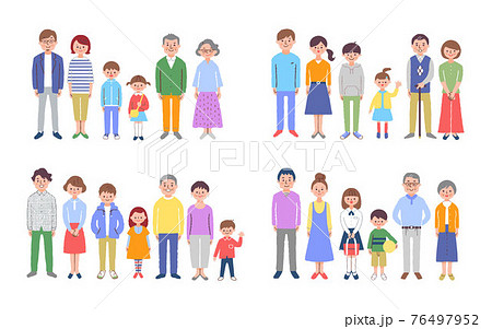 3世代家族　4組セット　 76497952