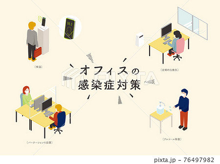 オフィスの感染症対策　イラスト 76497982