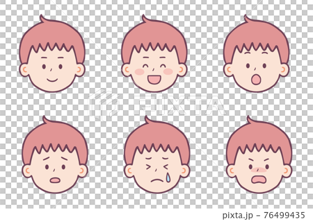 男の子　顔　表情セット 76499435