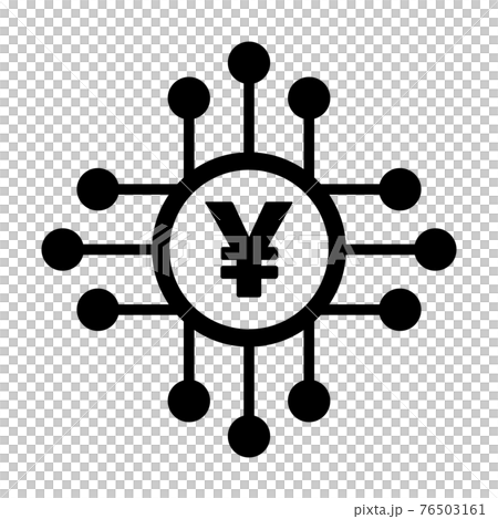 Digital Yuan and Yen icon vector currency symbol for digital transactions for asset and wallet in a flat color glyph pictogram illustration 76503161